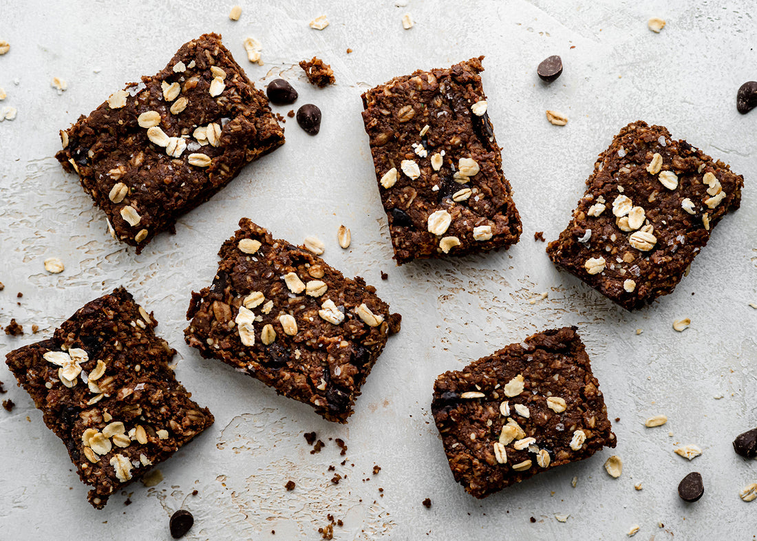 vegan chocolate brownie oatmeal bars