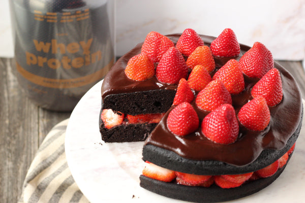dark chocolate strawberry cake