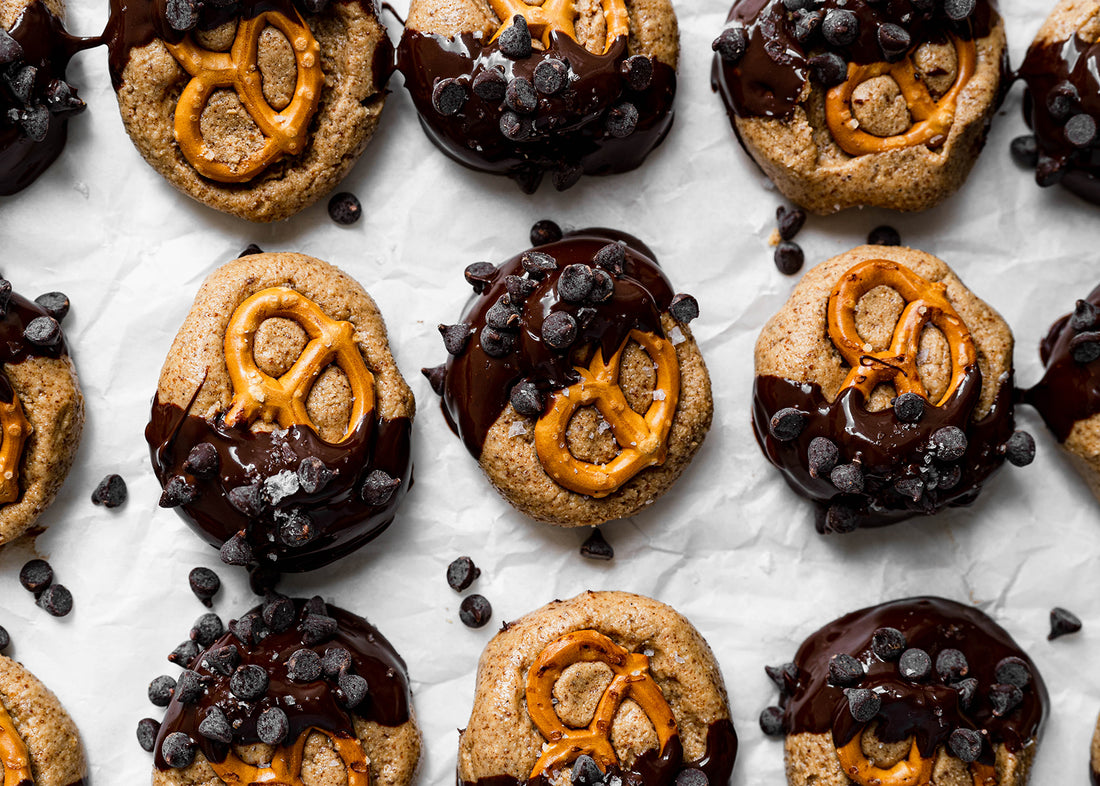 mini peanut butter stuffed pretzel cookies