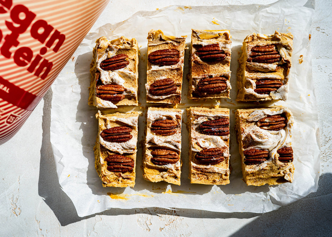 no bake pumpkin bars with a cream cheese swirl