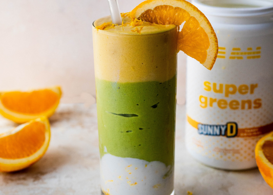 layered orange creamsicle & greens smoothie