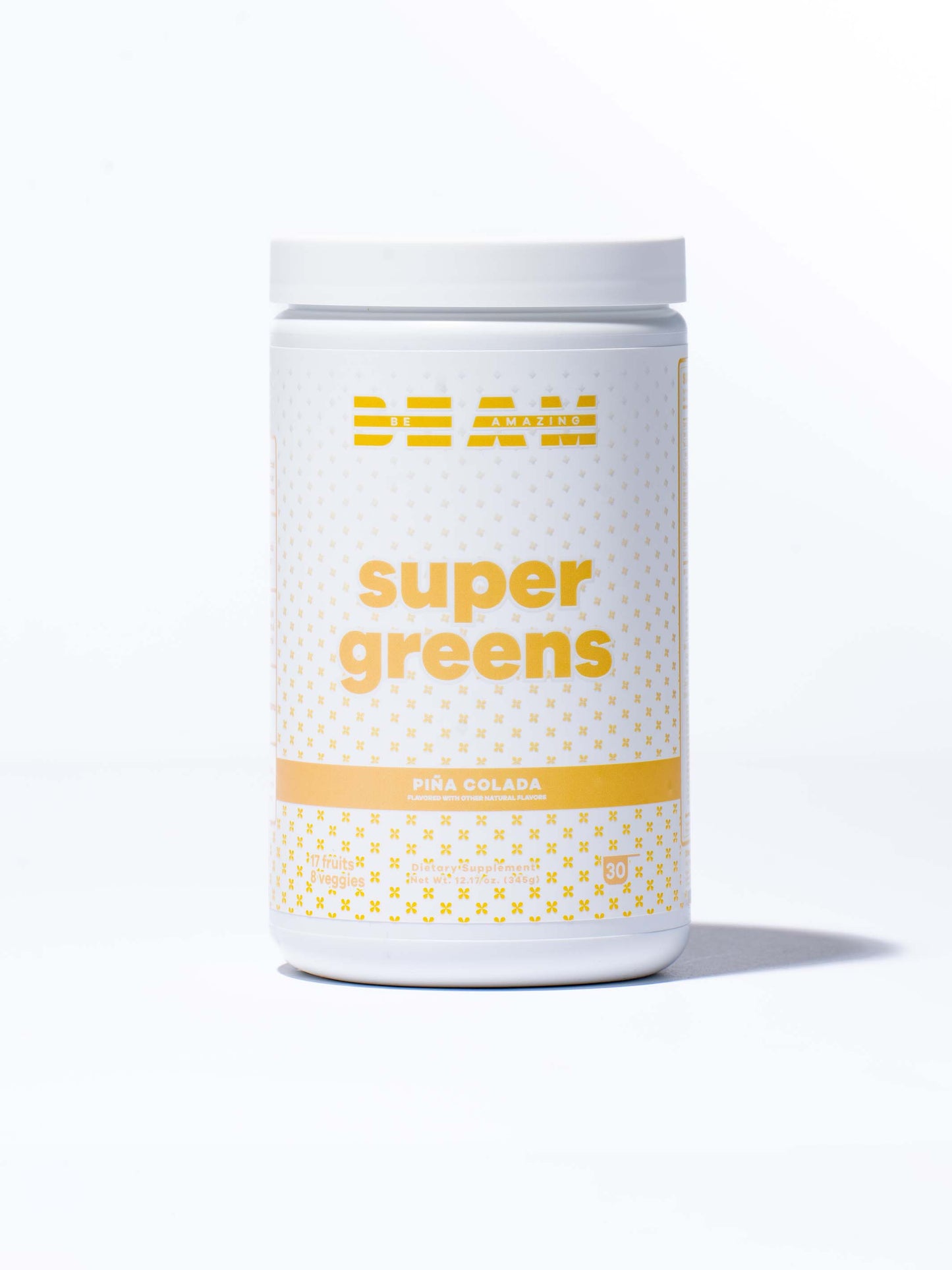 beam be amazing pina colada super greens front 1# 30 Servings / Piña Colada