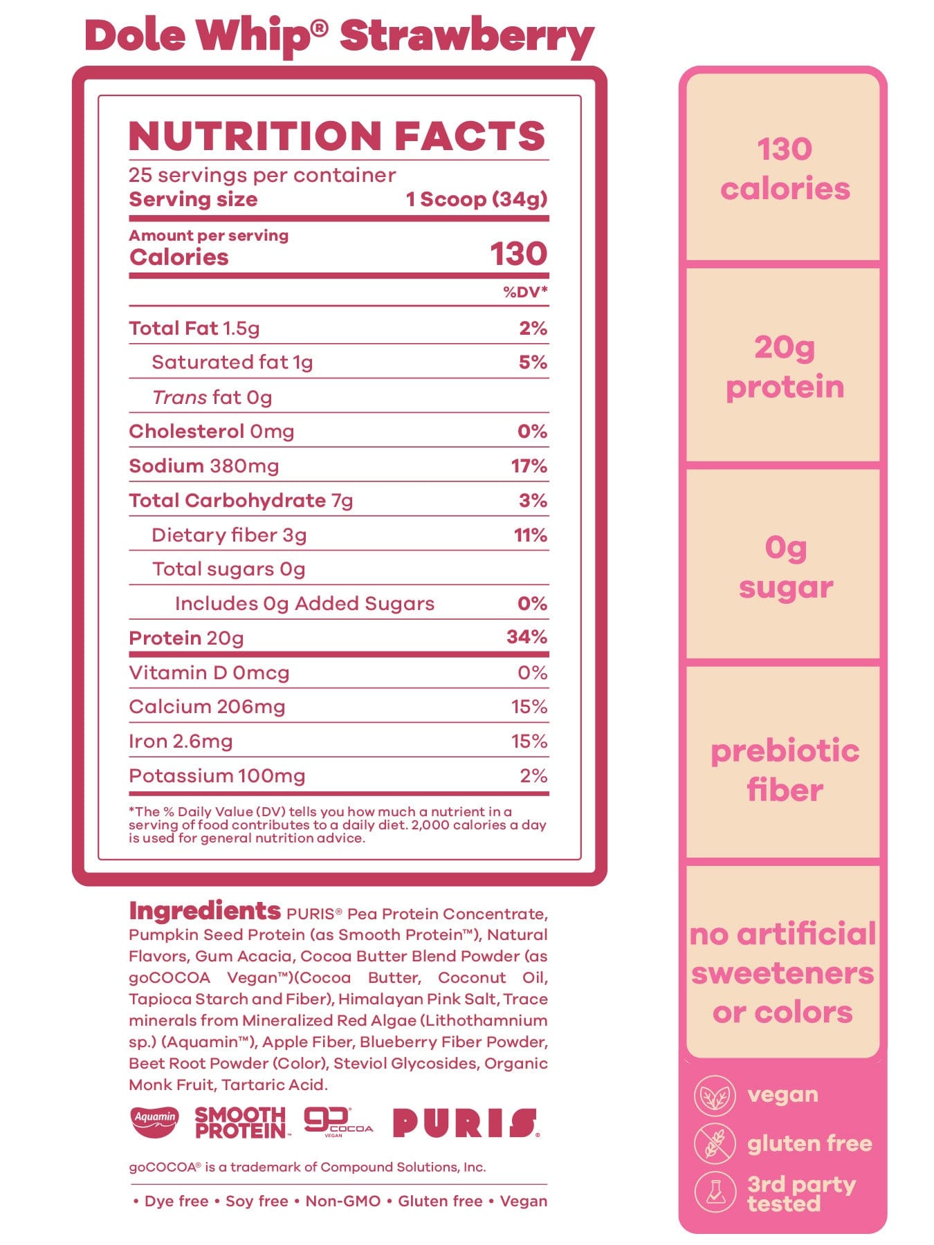 Dole Whip Vegan Protein Vegan Protein beam be amazing#25 Servings / Dole Whip® Strawberry