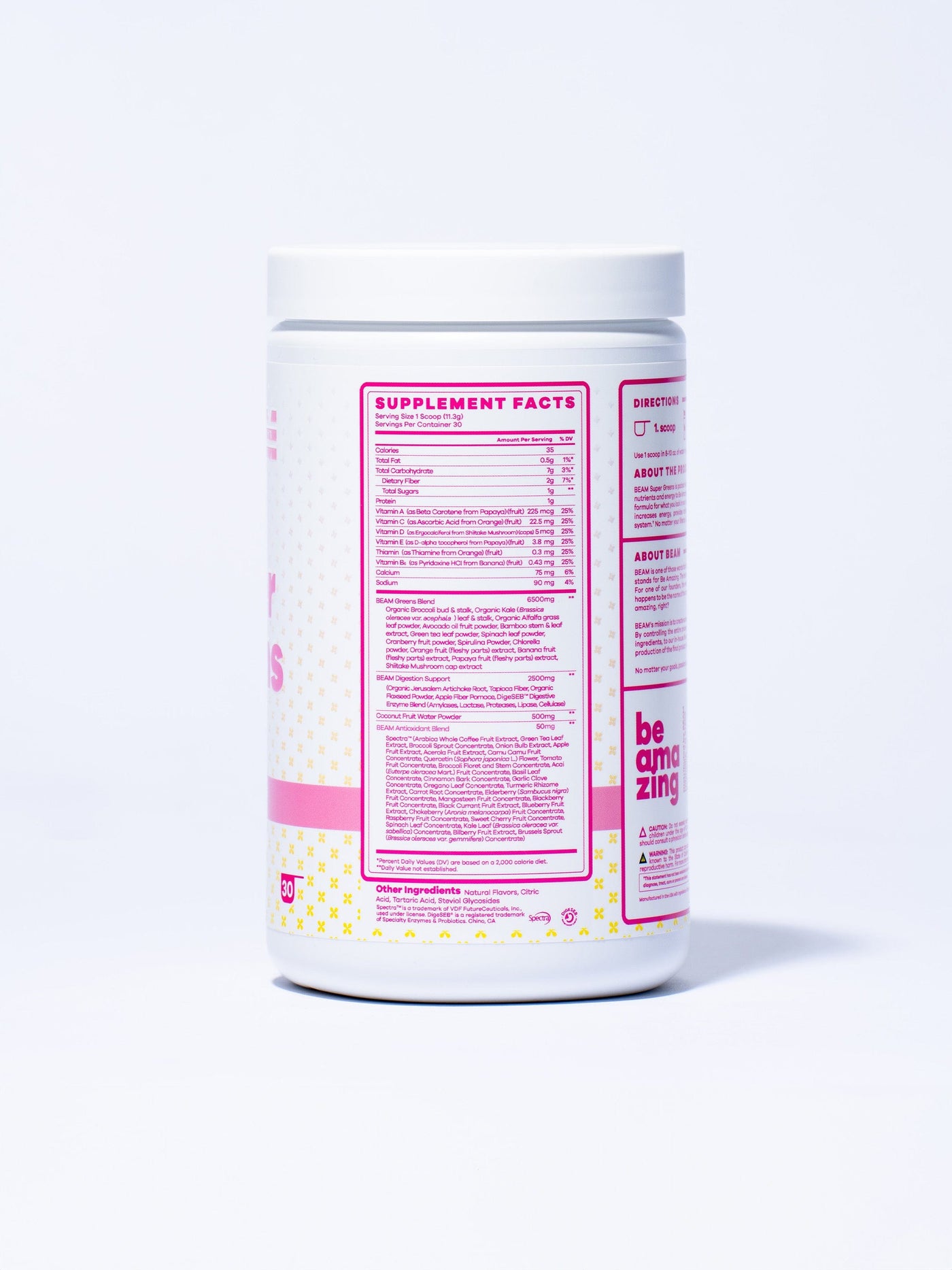 beam be amazing pink lemonade super greens nutrition facts# 30 Servings / Pink Lemonade