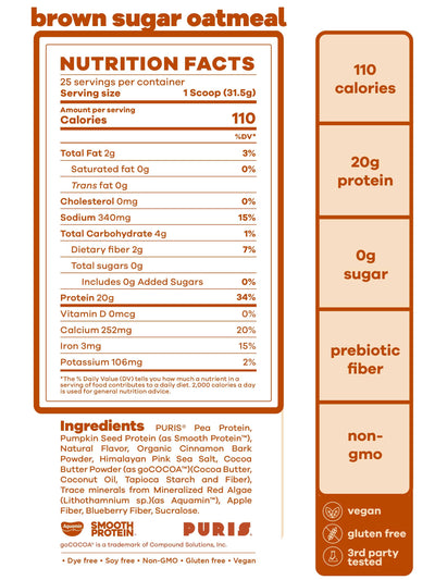 #25 Servings / Brown Sugar Oatmeal