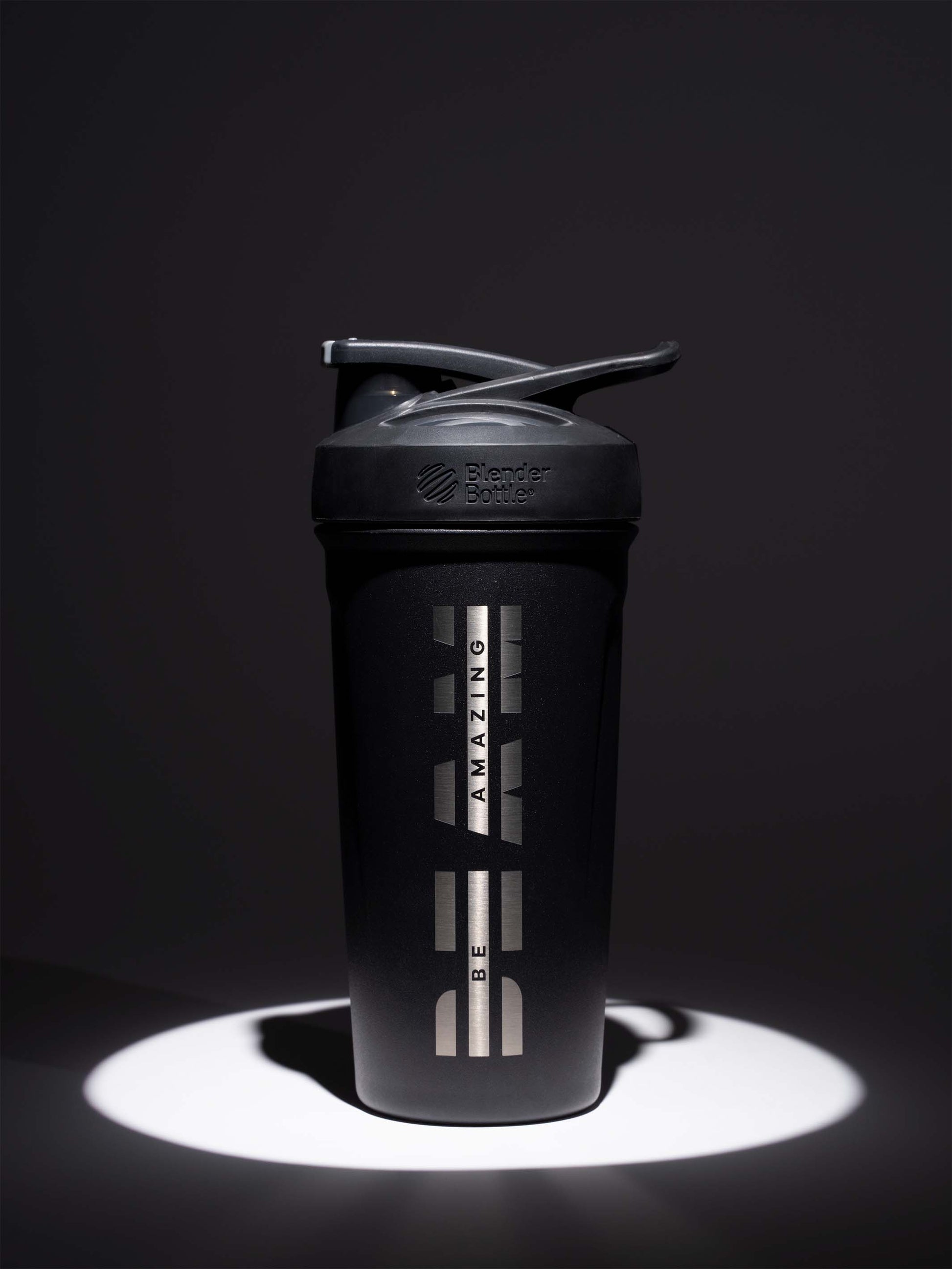 black metal blender bottle by beam be amazing# 24 oz / Matte Black