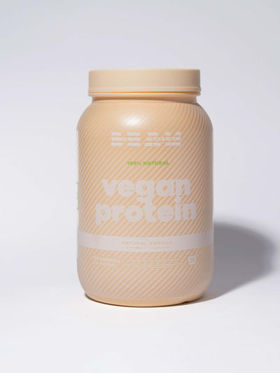 Natural Vanilla Vegan Protein Front# 25 Servings / Natural Vanilla