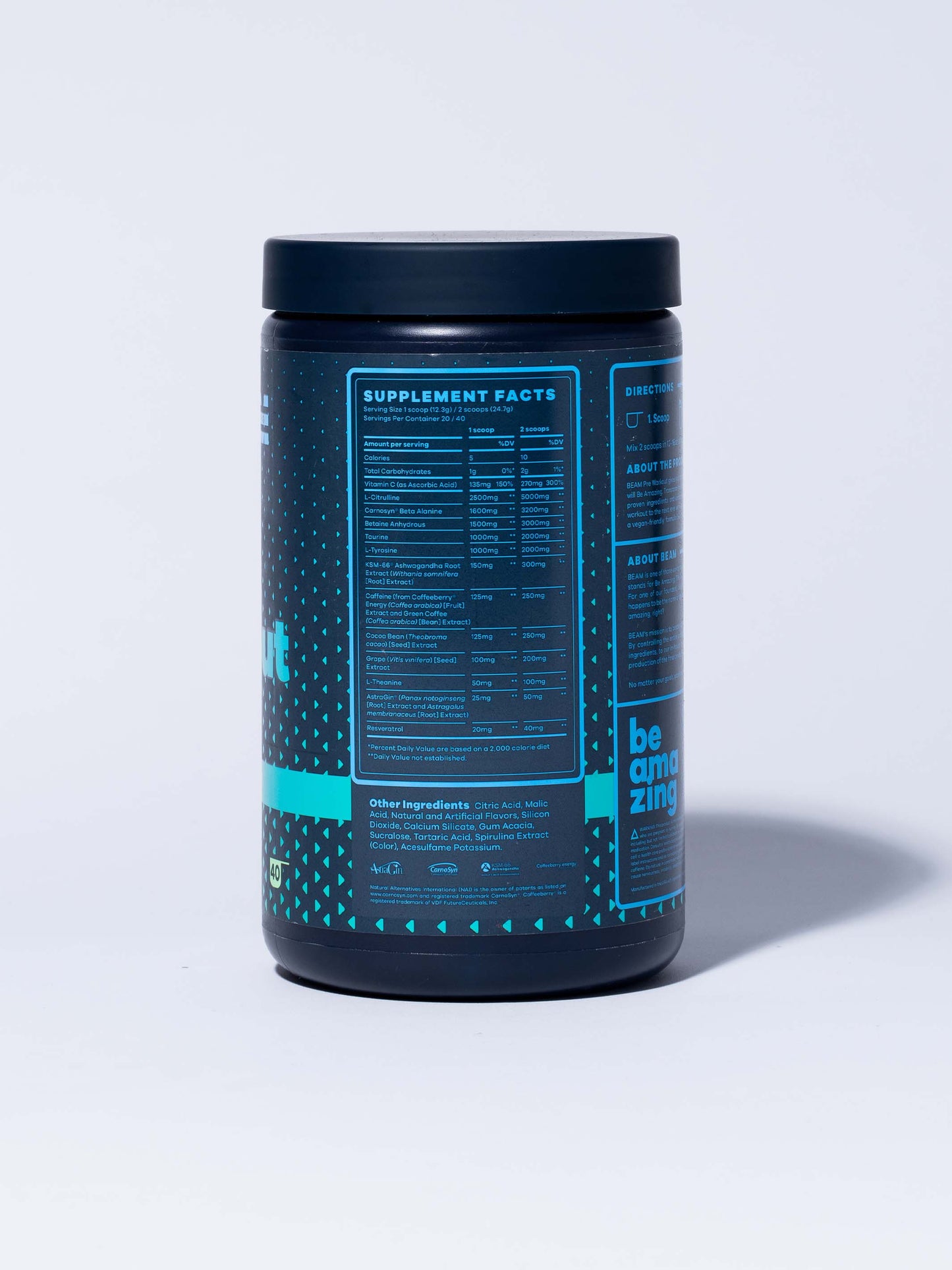 Sour Blue Gummy Pre Workout Side 2#40 Scoops / Sour Blue Gummy