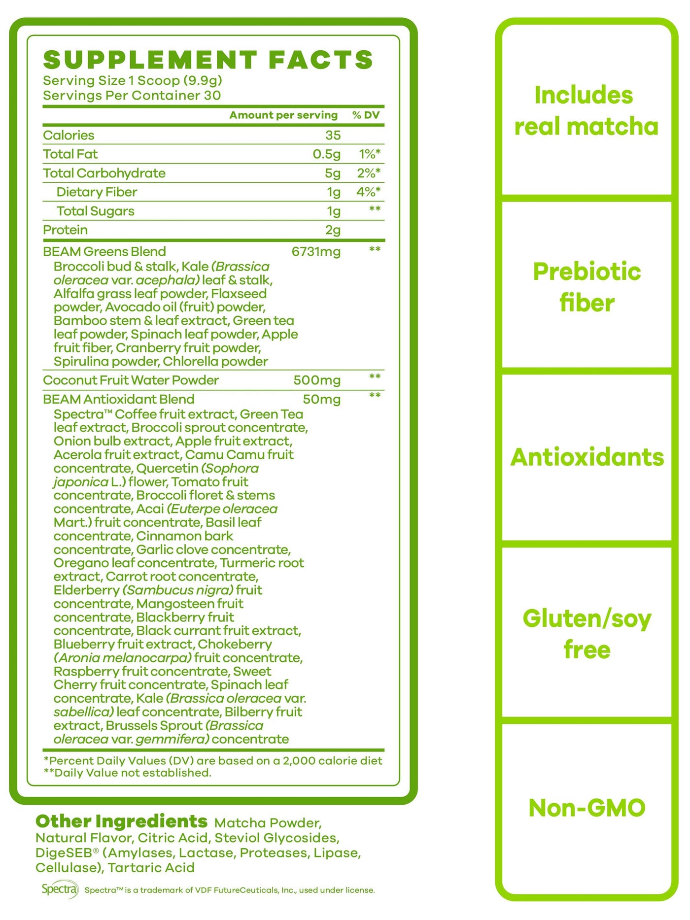 beam be amazing citrus matcha nutritional facts#30 Servings / Citrus Matcha