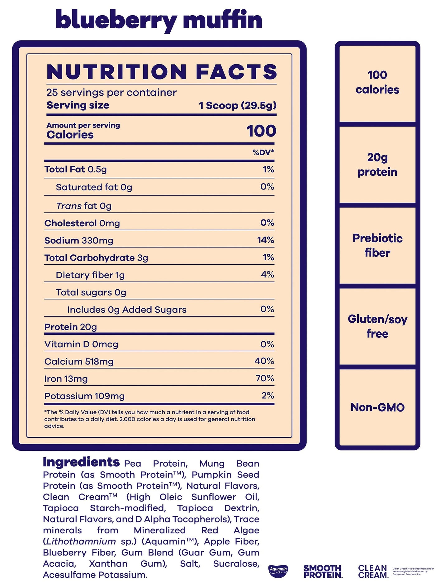 best tasting vegan protein blueberry muffin beam be amazing nutrition facts#25 Servings / Blueberry Muffin