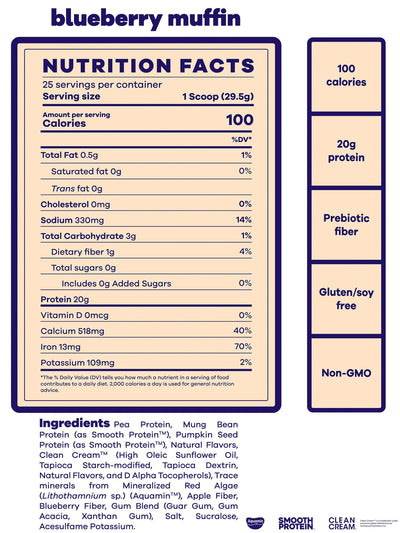 best tasting vegan protein blueberry muffin beam be amazing nutrition facts#25 Servings / Blueberry Muffin