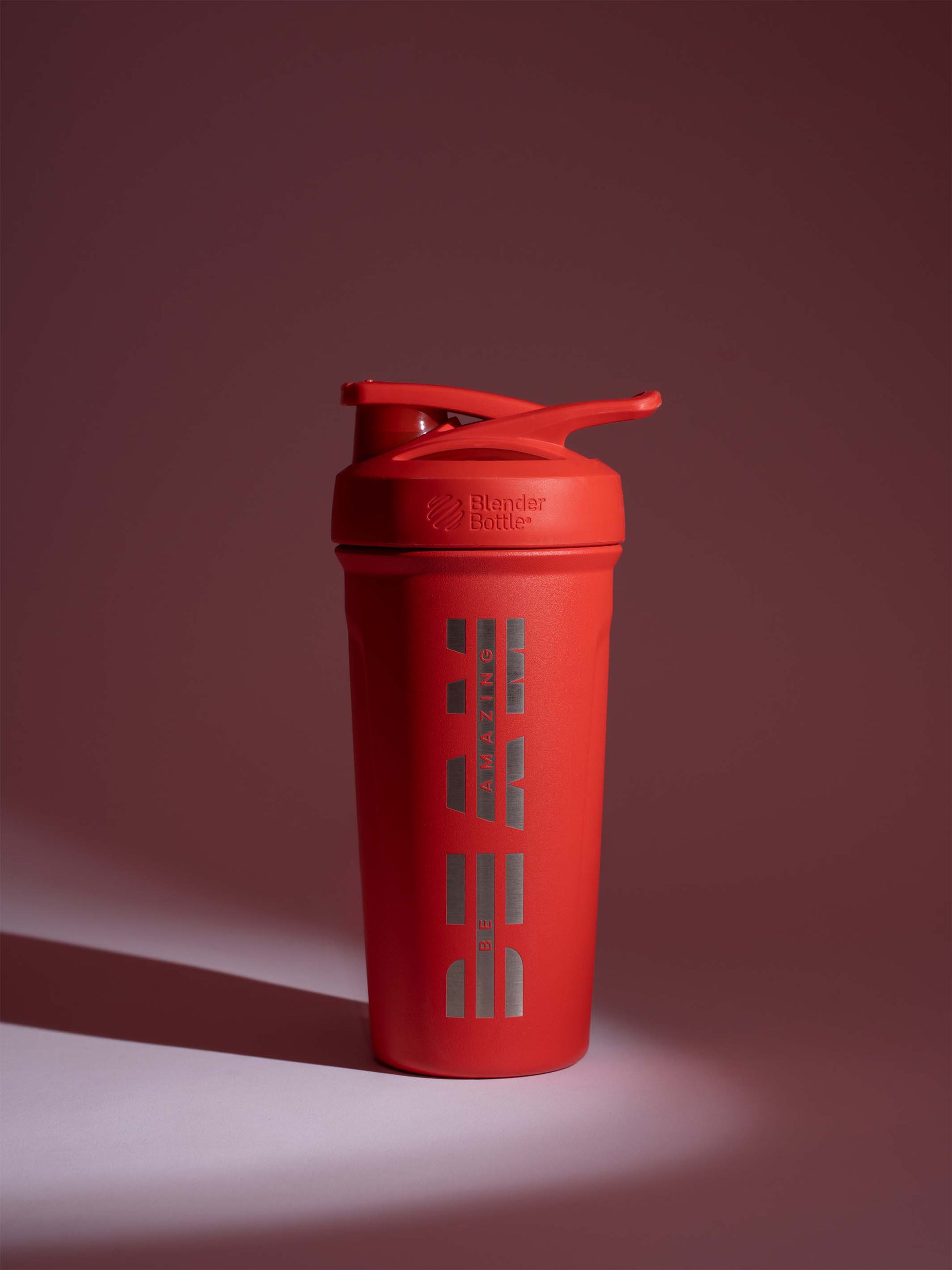 hyper red metal blender bottle by beam be amazing# 24 oz / Hyper Red