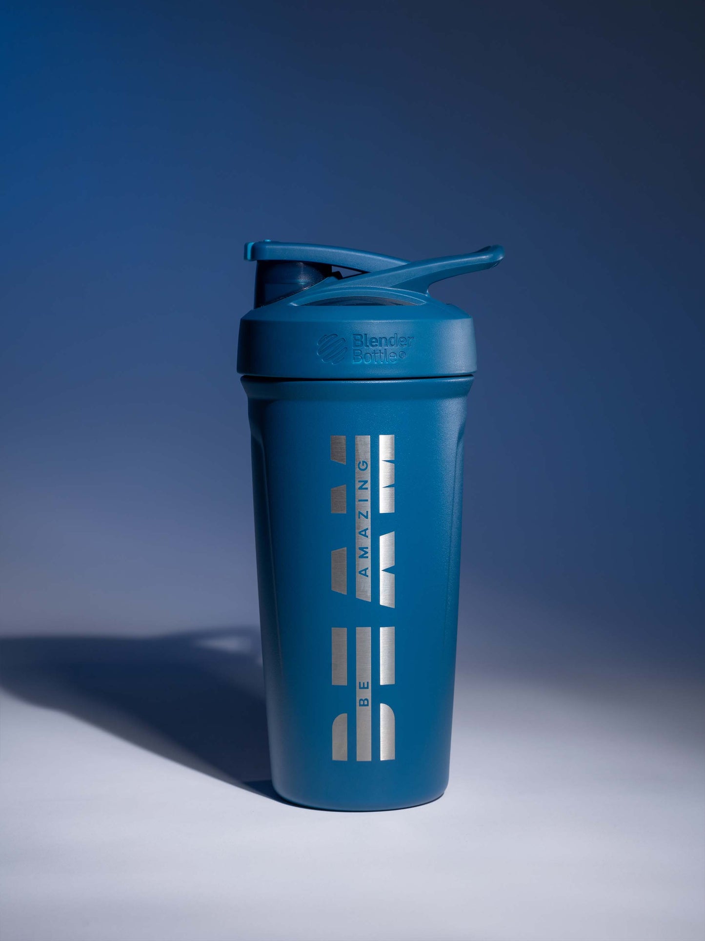 ocean blue metal blender bottle by beam be amazing# 24 oz / Ocean Blue